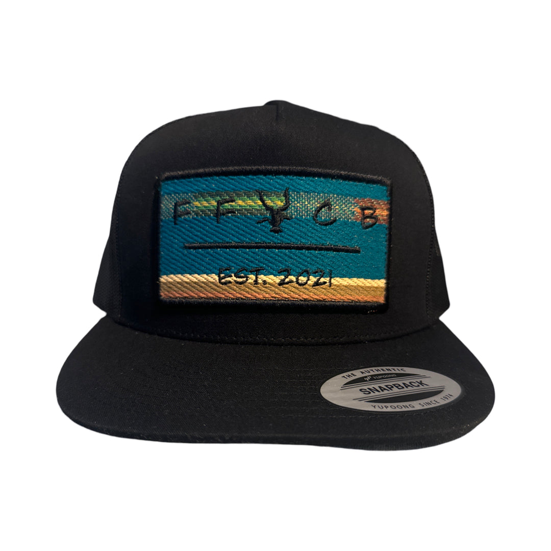 Black with Blue Saddle Blanket Patch